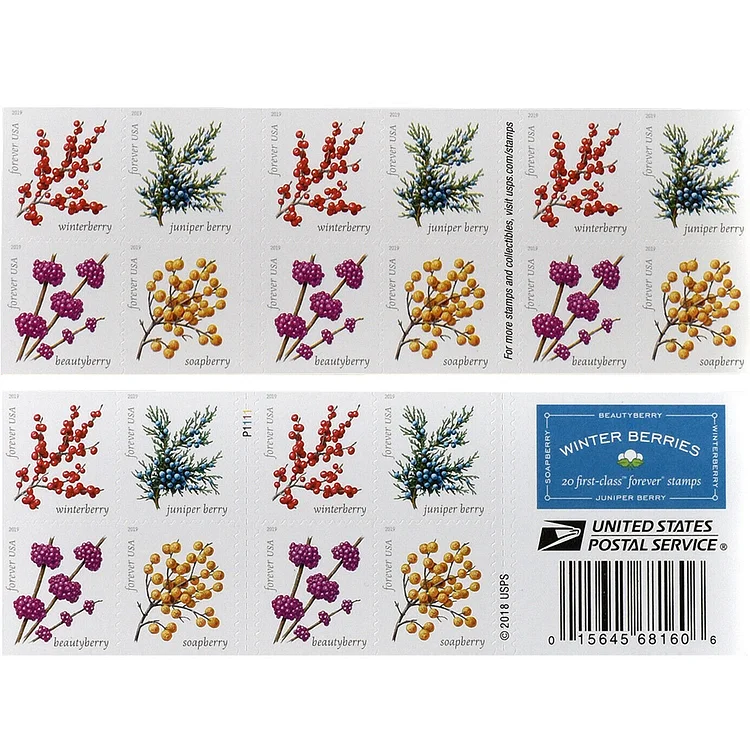 2019 Winter Berries Forever Stamps - Forever Stamps