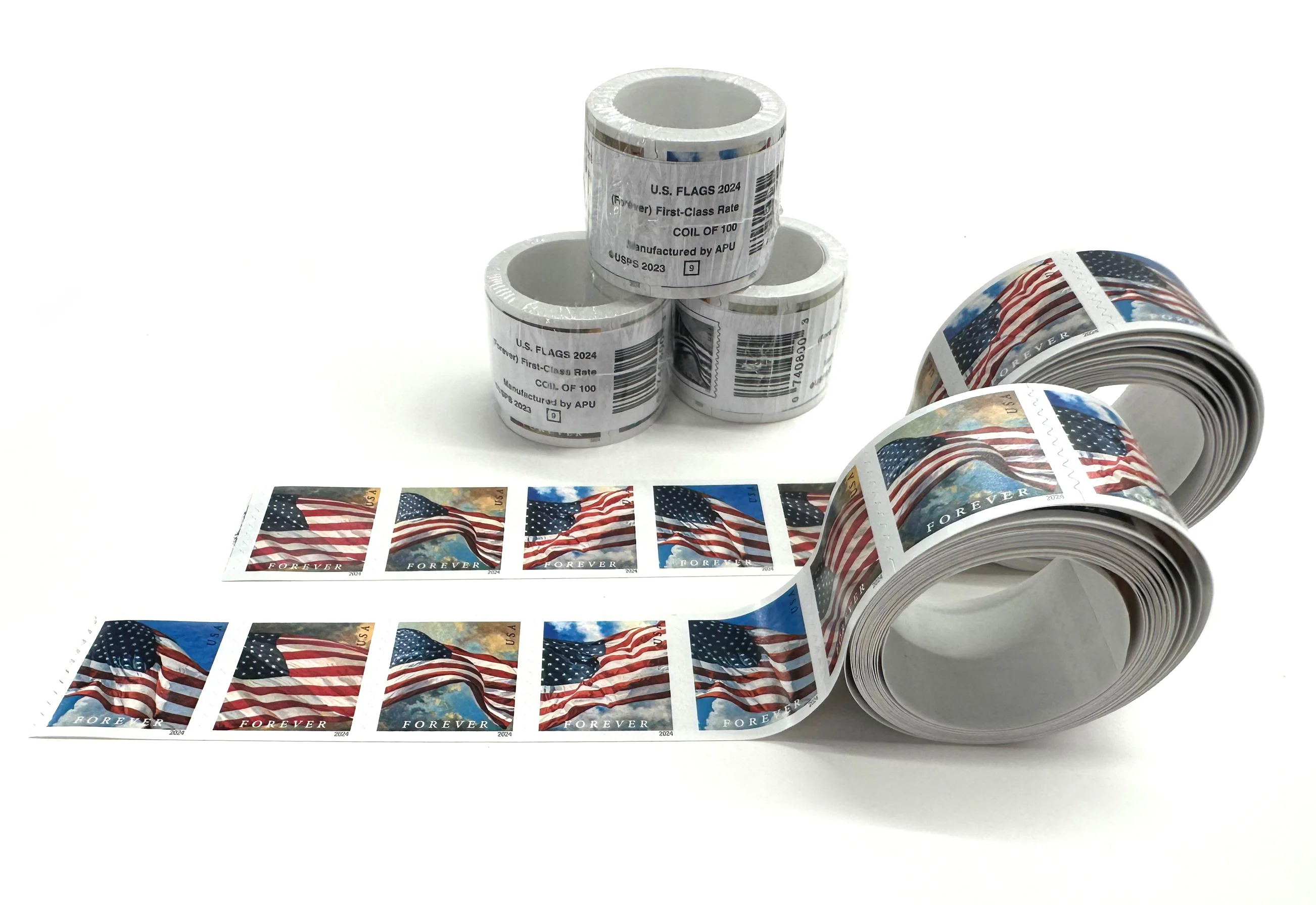 2024 U.S. Flags Stamps, roll of 100 PCS - Forever Stamps