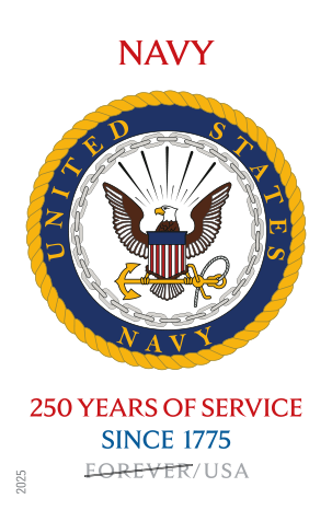 2025 U.S. Navy 250th Stamps 100 pcs - Forever Stamps